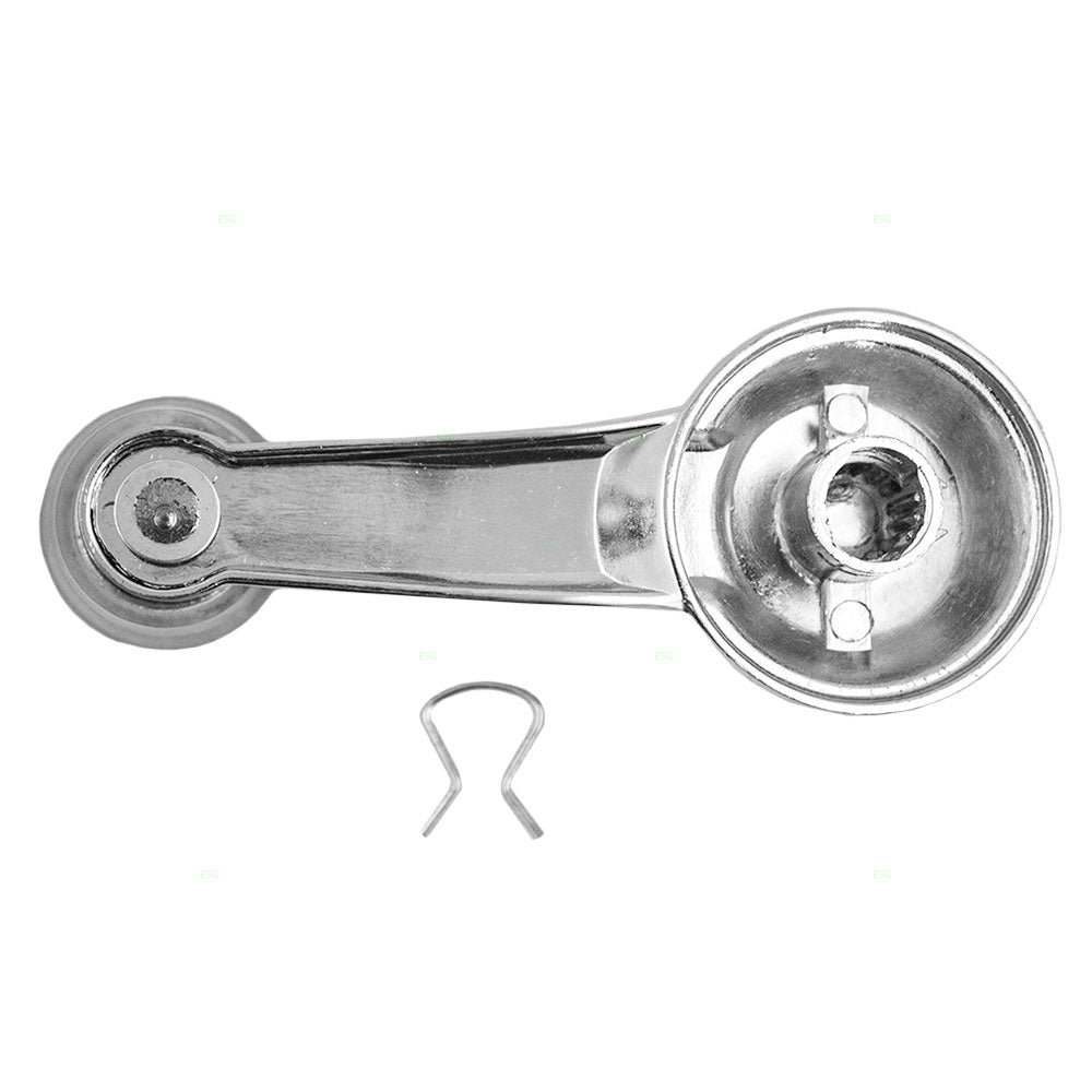 Brock Replacement Manual Window Crank Handle Chrome w/ Clear Knob Compatible with Pickup Truck Van SUV 20037597