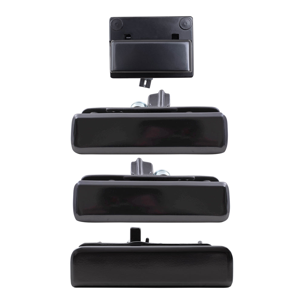 Brock Replacement Front and Rear Outside Door Handles and Rear Inside Door Latch Release Handle 4 Piece Set Compatible with 1985-1992 Astro & 1985-1992 Safari all without Liftgate ONLY