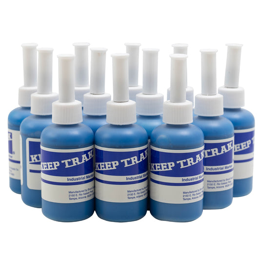 Keeptrak Paint Markers 12 Pc Set 1 Dozen 2 oz Blue Refillable for Automotive Industrial Art Crafts