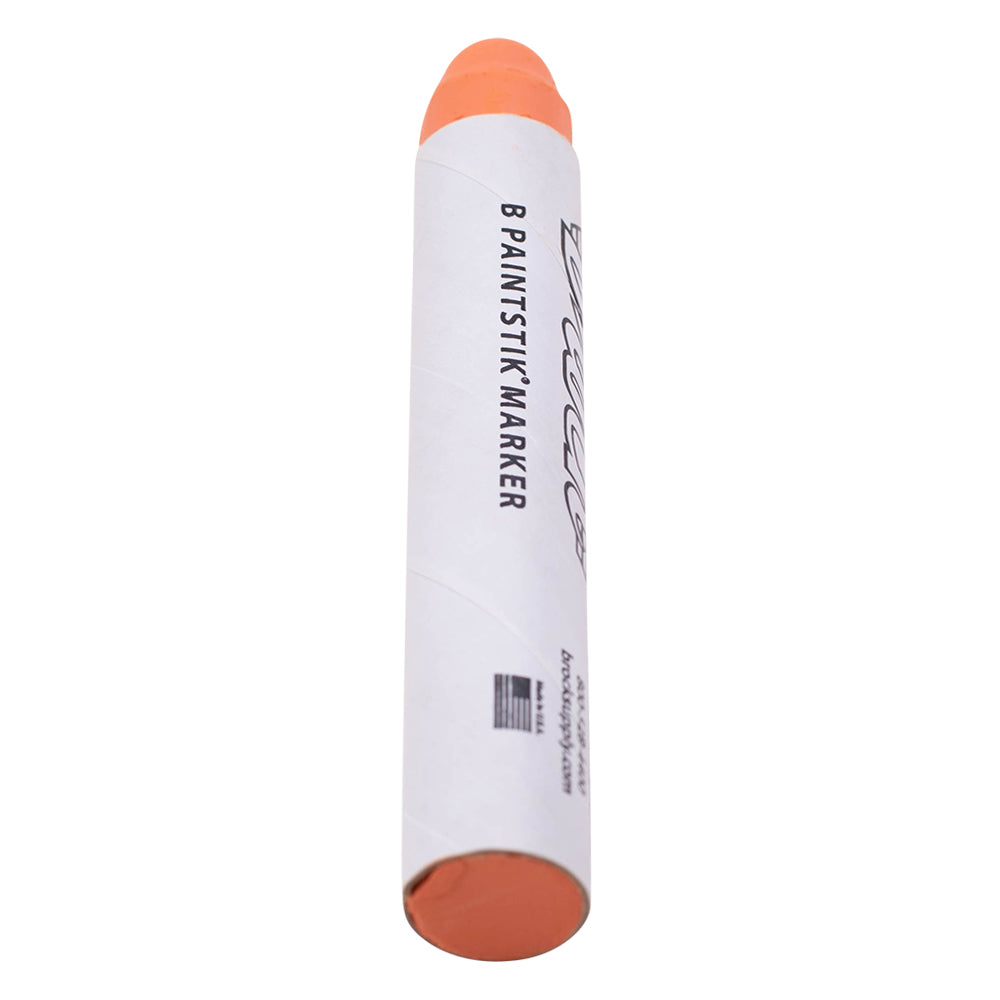 Brock B Orange Paintstik - Multi-Purpose Permanent Solid Paint Marking Crayon For Oily-Wet-Dry-Cold Surfaces - Weather & UV Resistant Box of 12 Markers ADS0950O