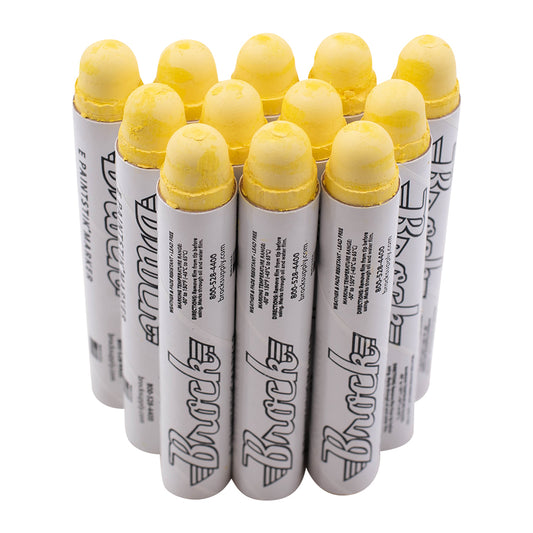 Brock Yellow E Paintstiks - High Intensity Solid Paint Marking Crayon - Multi-Surface - Fast Drying - Wear & Water Resistant For Dimly Lit Areas – Dozen
