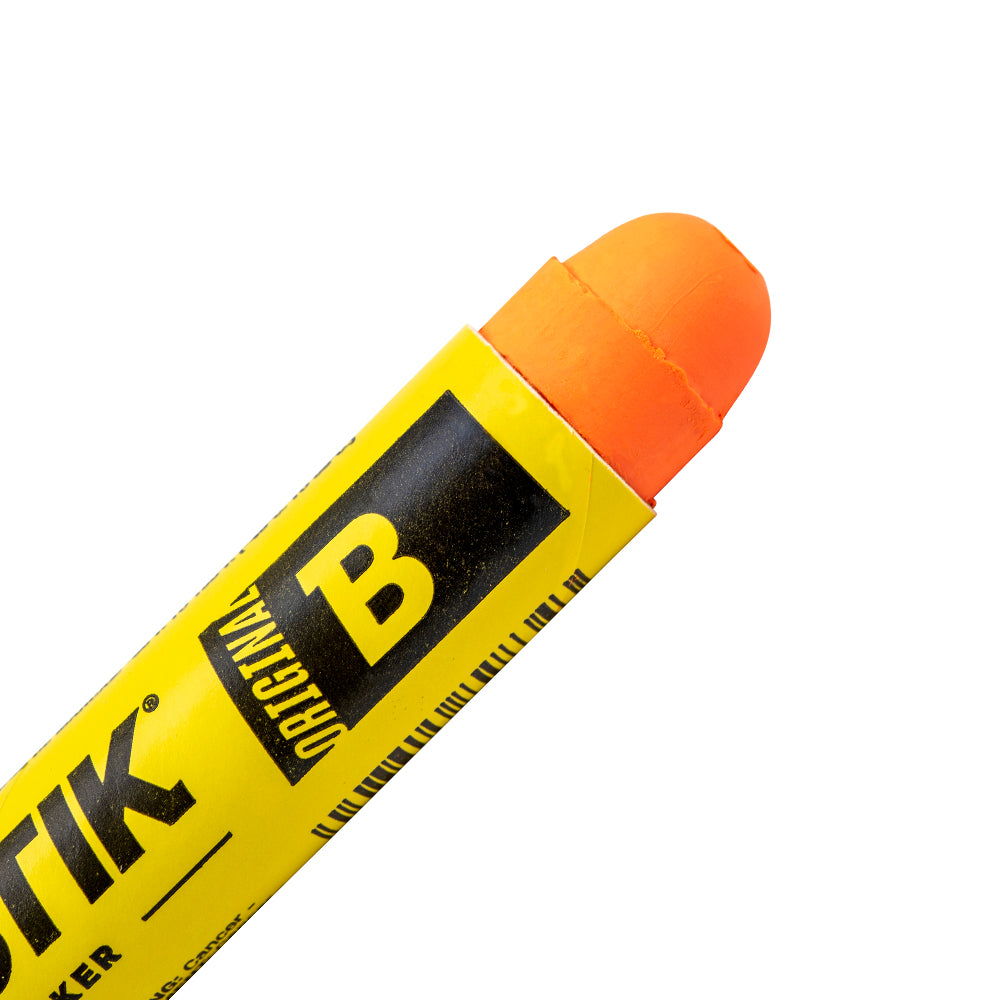 12 Pc Box Flourescent Orange Markal B Paintstiks Glow UV Black Light Crayon Metal Glass Wood Rubber for Auto Tire Construction Lumber