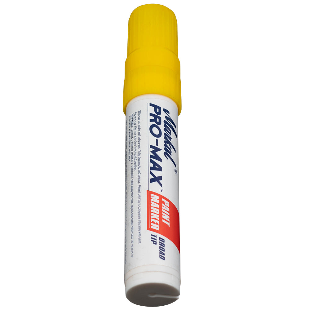1 Yellow Markal Pro Max Broad Tip Paint Marker All Surface Weather Proof Pen on Metal Plastic Glass for Auto Industrial Construction Art