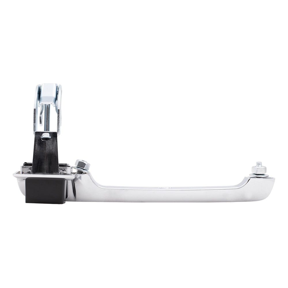 Brock Replacement Drivers Outside Front Chrome Door Handle compatible with Pickup Truck Bronco E7TZ1522405A E7TZ1522404A