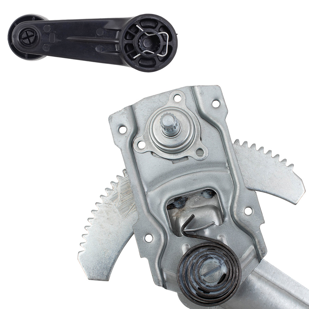 Brock Replacement 4 Pc Set Front Manual Window Regulators & Crank Handles Compatible with 1990-1995 4Runner w/out Vent Window 6980235010 6980135010