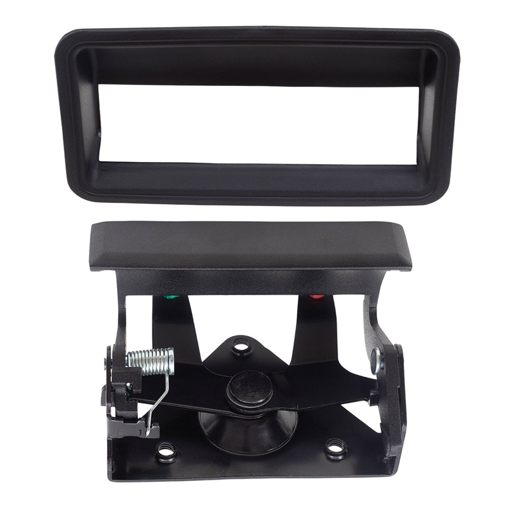 Brock Replacement Black Tailgate Handle and Bezel Set Compatible with 1988-2002 C/K Trucks
