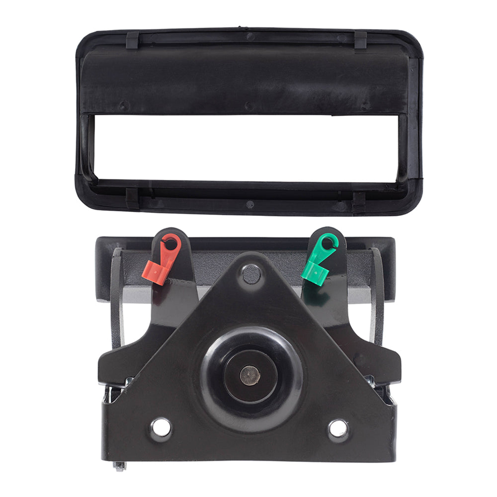 Brock Replacement Black Tailgate Handle and Bezel Set Compatible with 1988-2002 C/K Trucks