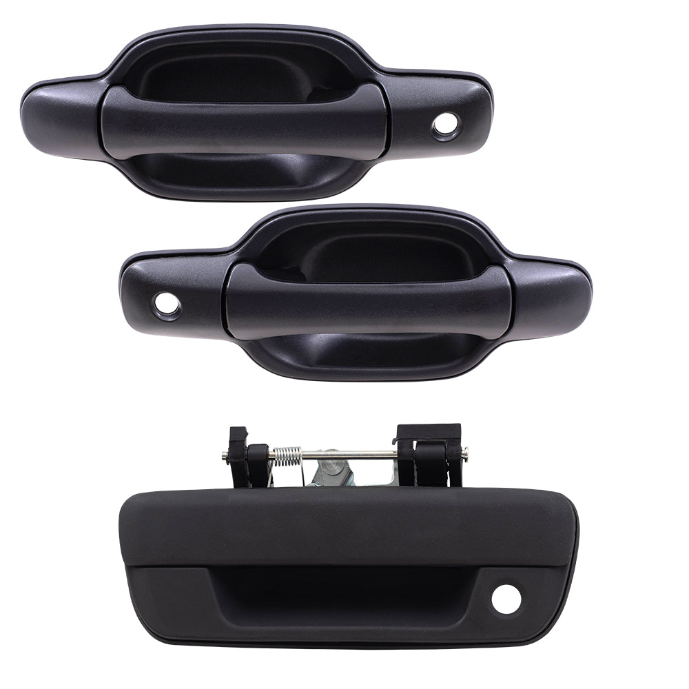 Brock Replacement Tailgate Driver and Passenger Front Outside Outer Door Handles compatible with Pickup Truck 25875521 15243675