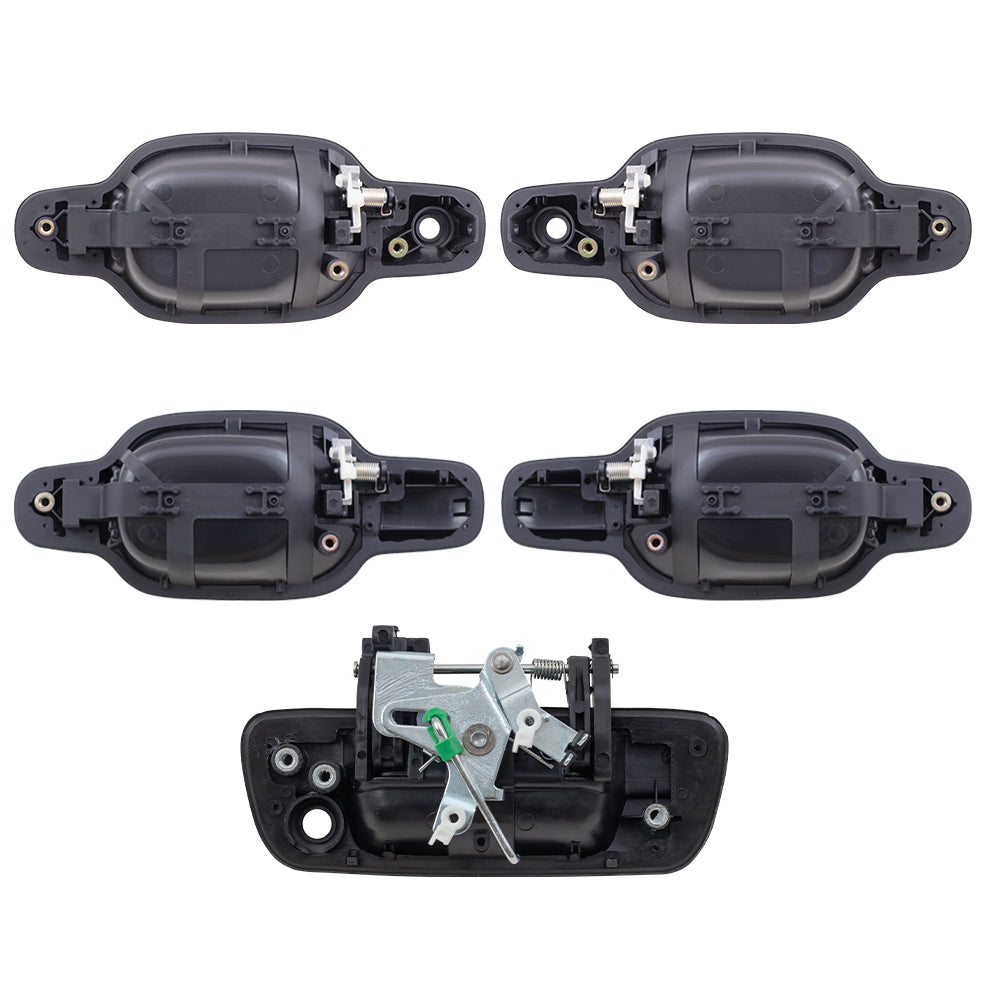 Brock Replacement Set Driver and Passenger Front and Rear Outside Outer Door and Tailgate Handles compatible with 25875521 25875522 25875524 25875523