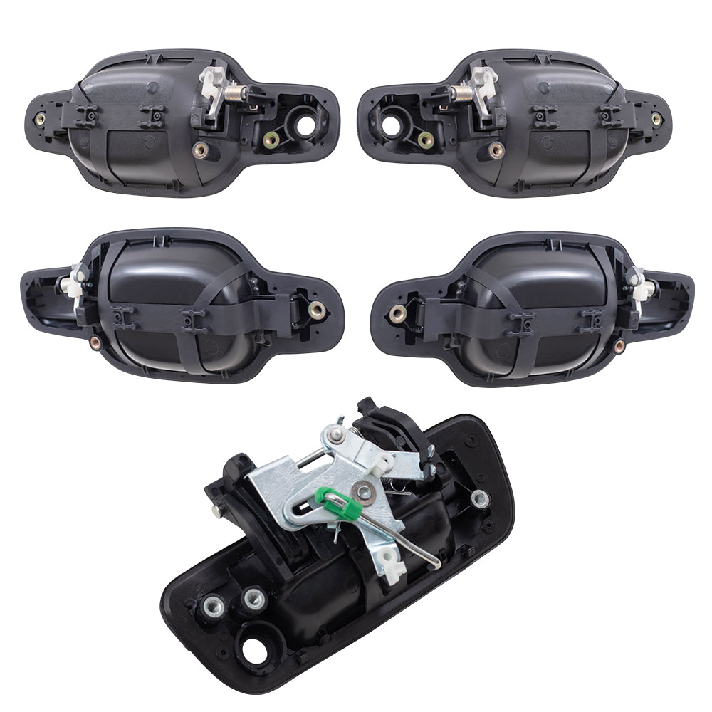 Brock Replacement Set Driver and Passenger Front and Rear Outside Outer Door and Tailgate Handles compatible with 25875521 25875522 25875524 25875523