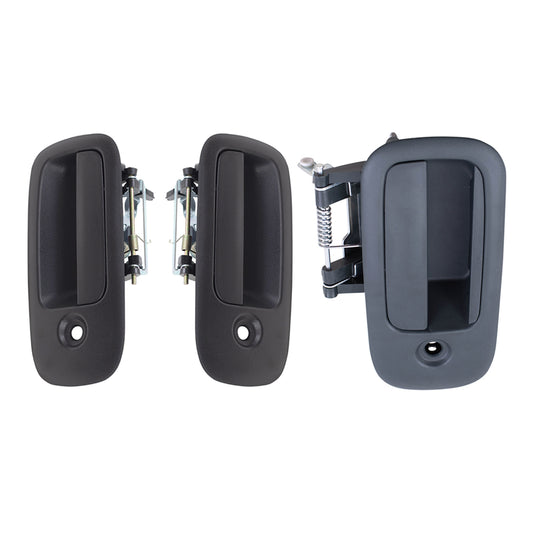 Brock Aftermarket Replacement Front Driver Left Passenger Right Outside Door Handle & Passenger Right Outside Sliding Door Handle 3 Piece Set Compatible With 1996-2022 Chevy Express