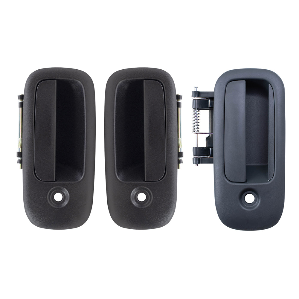 Front Driver Left Passenger Right Outside Door Handle & Passenger Right Outside Sliding Door Handle Compatible With 1996-2022 Chevy Express 3 Piece Set