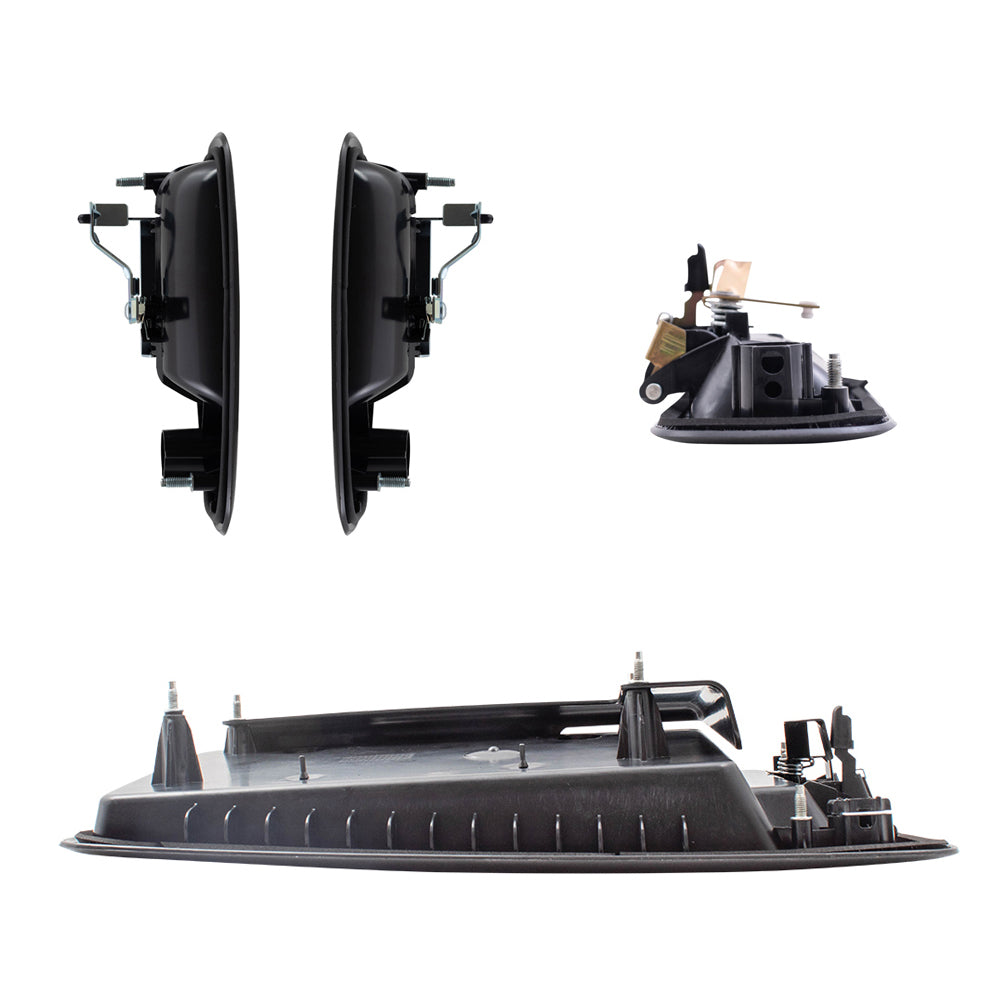 Brock Aftermarket Replacement Front-Side Hinged-Back Outside Door Handle 4 Piece Set Compatible With 2010-2022 Chevy Express