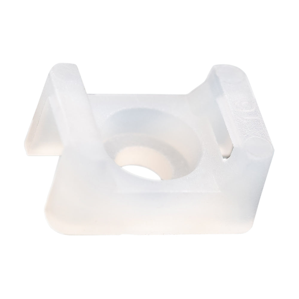 Brock 100 Piece Set Screw Fixing White .6" x .4" One Hundred Cable Tie Mounts