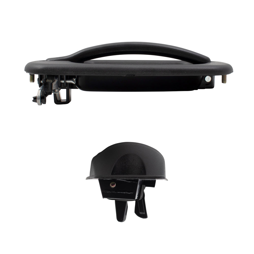 Front and Rear Outside Door Handles 4 Piece Set Compatible with 1999-2007 Silverado/ 1999-2007 Sierra/ 2002-2004 Sierra Denali Extended Cab Only