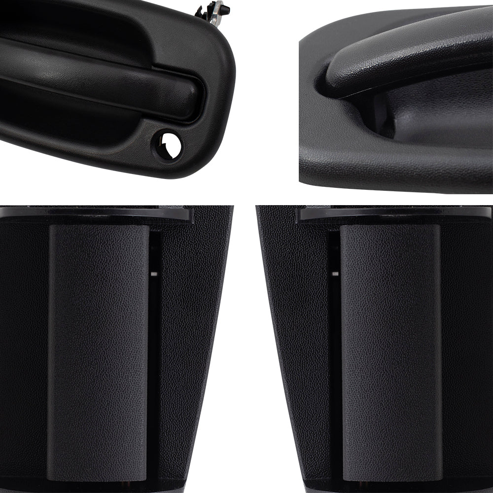 Front and Rear Outside Door Handles 4 Piece Set Compatible with 1999-2007 Silverado/ 1999-2007 Sierra/ 2002-2004 Sierra Denali Extended Cab Only