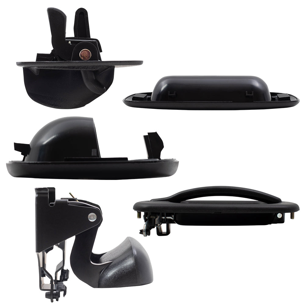 Outside Door Handles, Tailgate Handle and Tailgate Handle Bezel 6 Piece Set Compatible with 1999-2007 Silverado & 1999-2007 Sierra Extended Cab Only