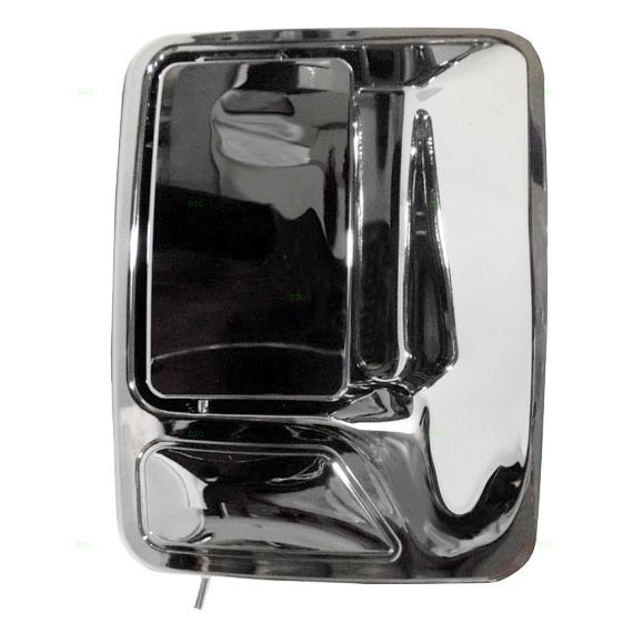 Brock Replacement Passengers Rear Outside Outer Door Handle Chrome Specialty compatible with Pickup Truck 7C3Z 2626600 AA