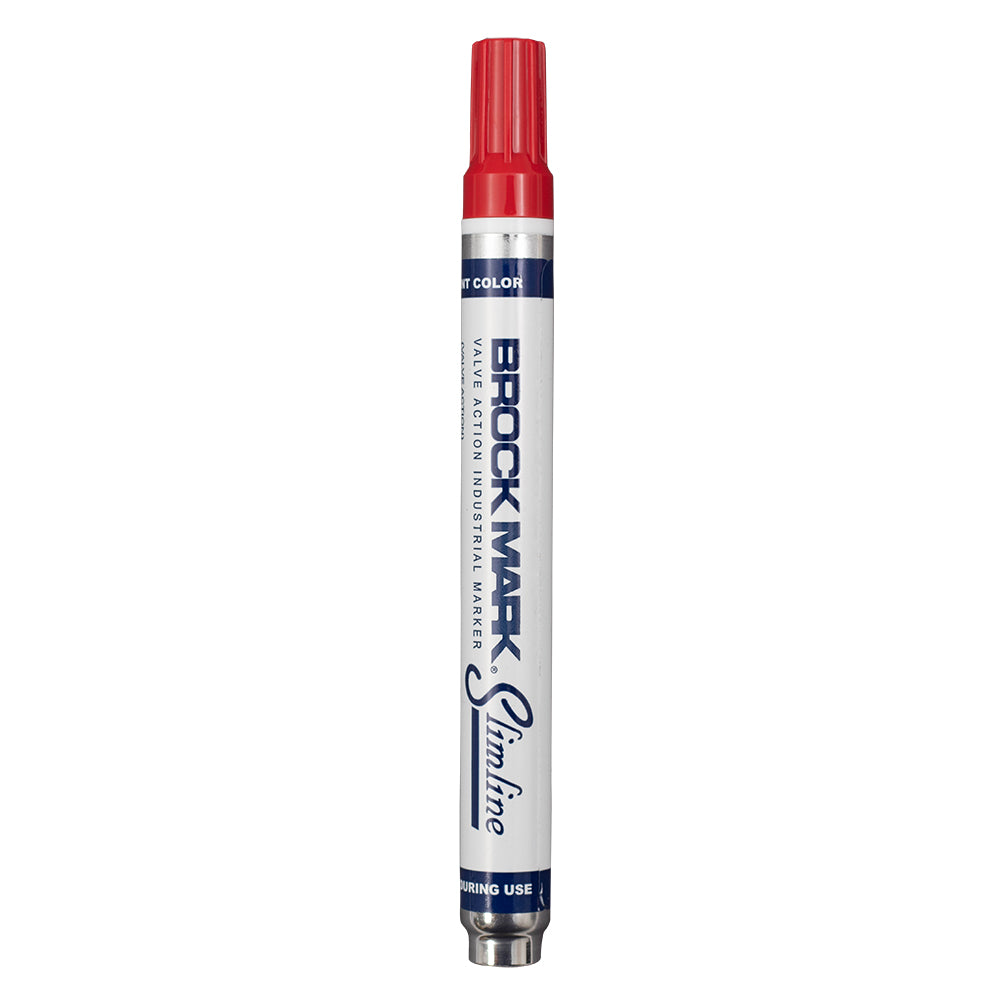 12 Pc Set Red Brockmark Slimline Industrial Paint Markers Opaque Gloss Pen Metal Wood Plastic Glass for Auto Construction Arts Home