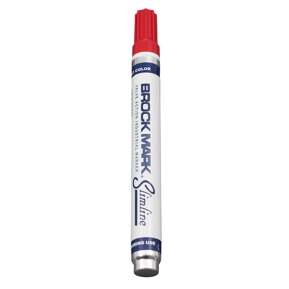 12 Pc Set Red Brockmark Slimline Industrial Paint Markers Opaque Gloss Pen Metal Wood Plastic Glass for Auto Construction Arts Home