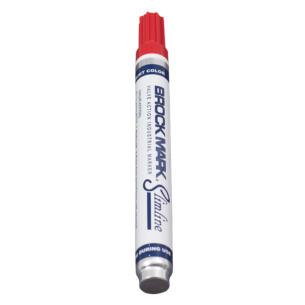 12 Pc Set Red Brockmark Slimline Industrial Paint Markers Opaque Gloss Pen Metal Wood Plastic Glass for Auto Construction Arts Home