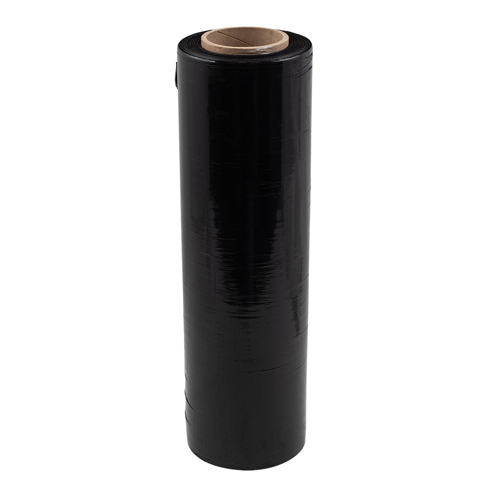 Brock ADS3562C-BK Black Industrial Strength Stretch Wrap Film - 18 Inch X 500 Yard - 80 Gauge - 3 Inch Core - 4 Rolls/Case