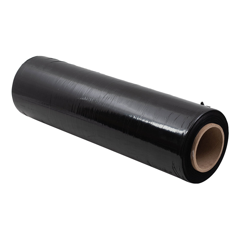 Brock ADS3562C-BK Black Industrial Strength Stretch Wrap Film - 18 Inch X 500 Yard - 80 Gauge - 3 Inch Core - 4 Rolls/Case