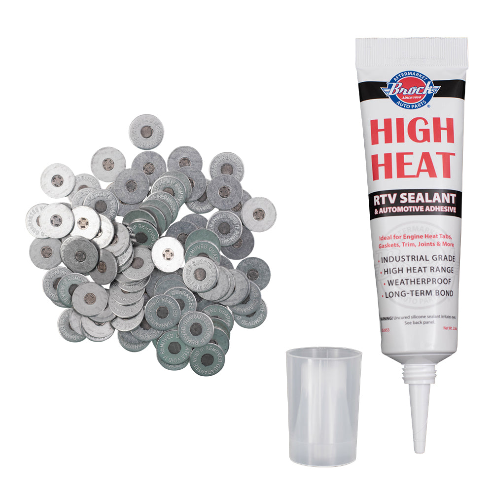 Brock Set 100 Pc Roll Gasoline Petrol Engine Motor Heat Tabs & Auto Sealant Adhesive Solid Overheated Cylinder Head Visual Accurate Proof