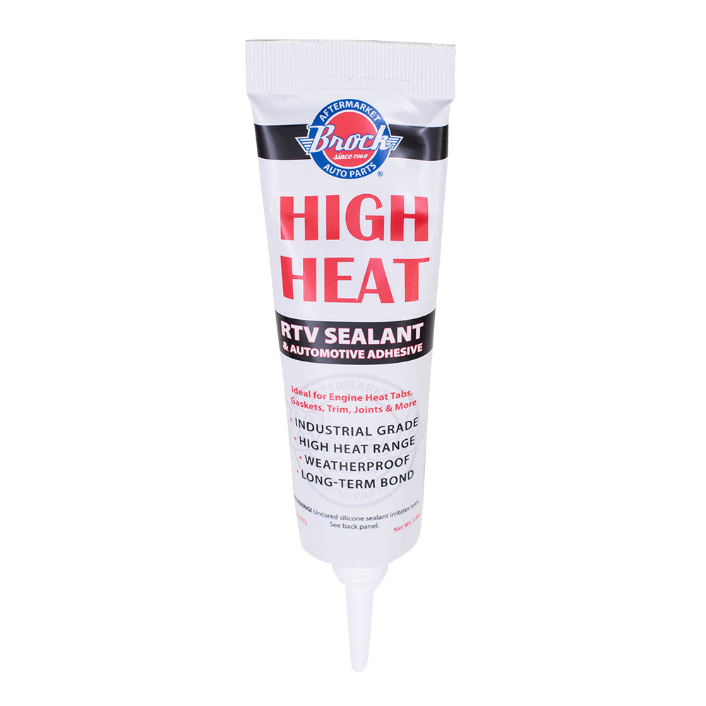 2.8 oz Tube Brock Supply High Temperature RTV Silicone Gasket Trim Joint Sealant Engine Heat Tabs Adhesive for Auto Industrial Shop Garage