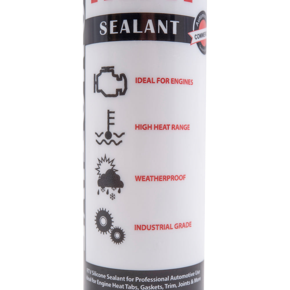 Brock High Heat RTV Sealant & Automotive Adhesive – Industrial Grade Silicone for Heat Tabs, Gaskets, and More – 10.2 oz Cartridge
