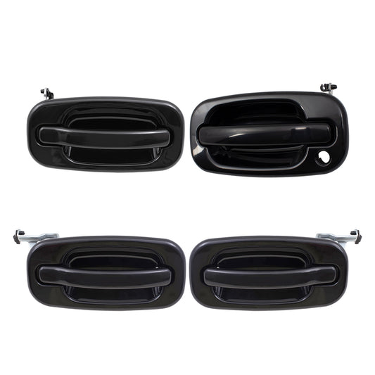 Brock Replacement Front and Rear Outside Door Handles 4 Piece Set Compatible with 2000-2007 Various Truck & SUV Models