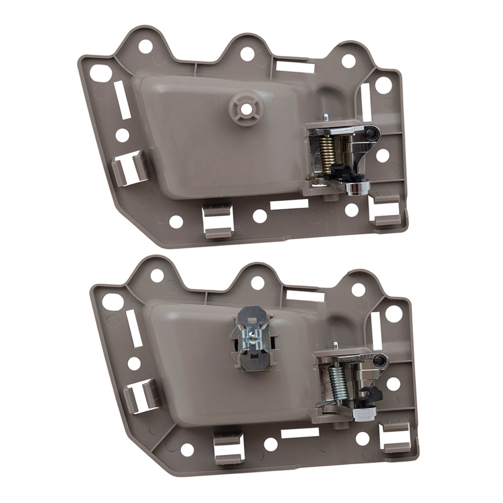 Brock Replacement Set of 2 Drivers Beige & Chrome Inside Interior Inner Door Handle Repair Kits Compatible with 05-10 Grand Cherokee 1EG891J3AA 5HR371J3AN