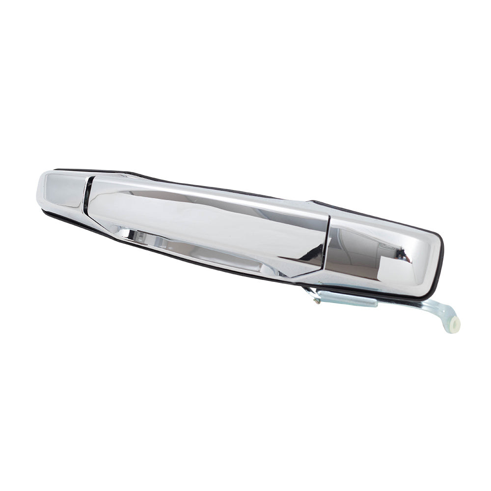 Brock Replacement Drivers Outside Outer Rear Chrome Door Handle compatible with 07-13 Silverado Sierra Pickup Truck 22738725