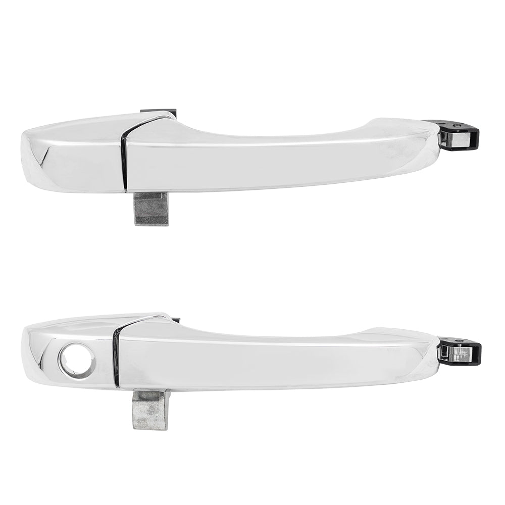 Brock Replacement Set Driver Outside Front and Rear Chrome Door Handles Compatible with 2005-2010 300
