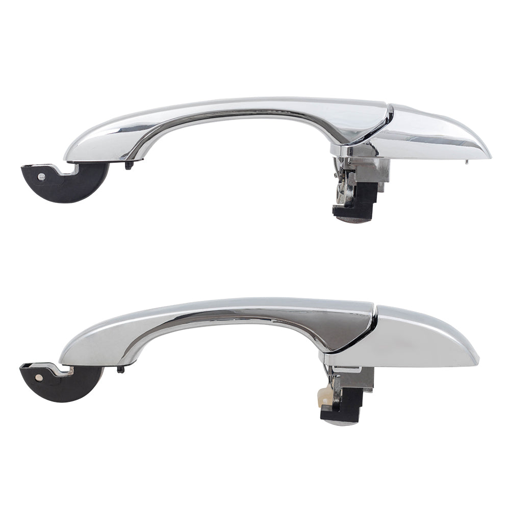 Brock Replacement Set Driver Outside Front and Rear Chrome Door Handles Compatible with 2005-2010 300