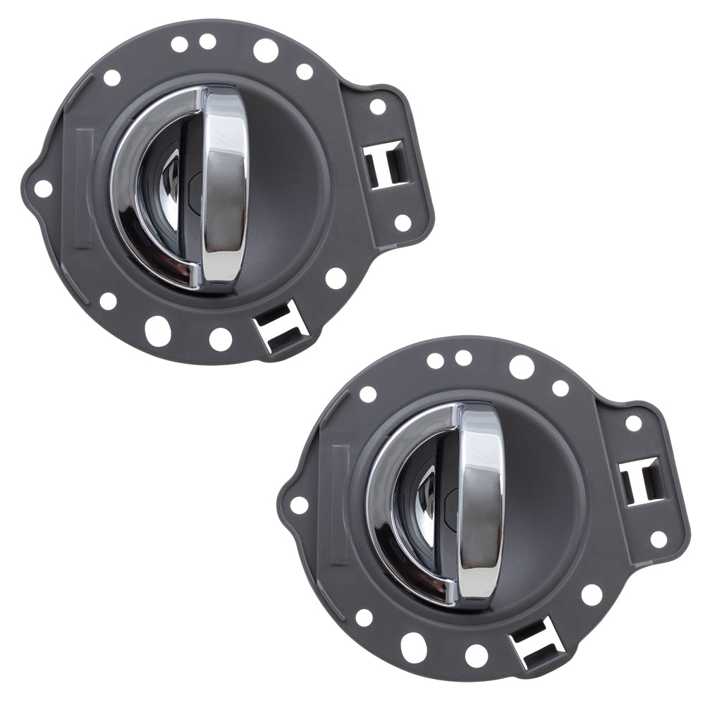 Brock Replacement Drivers Set Inside Interior Chrome Door Handles with Gray Housing Repair Kits Compatible with 06-10 Commander SUV 1PF111DVAA