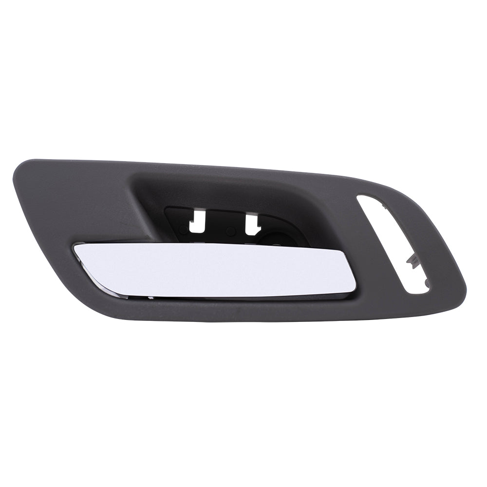 Brock Replacement Drivers Front Inside Interior Door Handle Chrome Lever with Titanium Housing Compatible with Silverado Sierra Escalade Suburban Tahoe Yukon 15935952