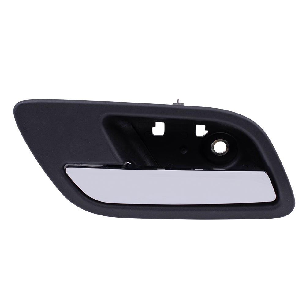 Brock Replacement Drivers Rear Inside Interior Door Handle Chrome Lever with Black Housing Compatible with Silverado Sierra Escalade Suburban Tahoe Yukon 15939073