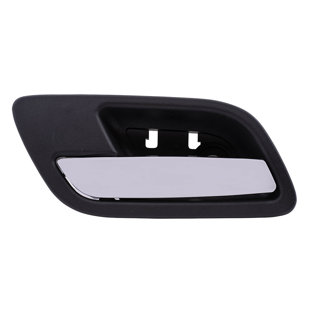 Brock Replacement Drivers Rear Inside Interior Door Handle Chrome Lever with Black Housing Compatible with Silverado Sierra Escalade Suburban Tahoe Yukon 15939073