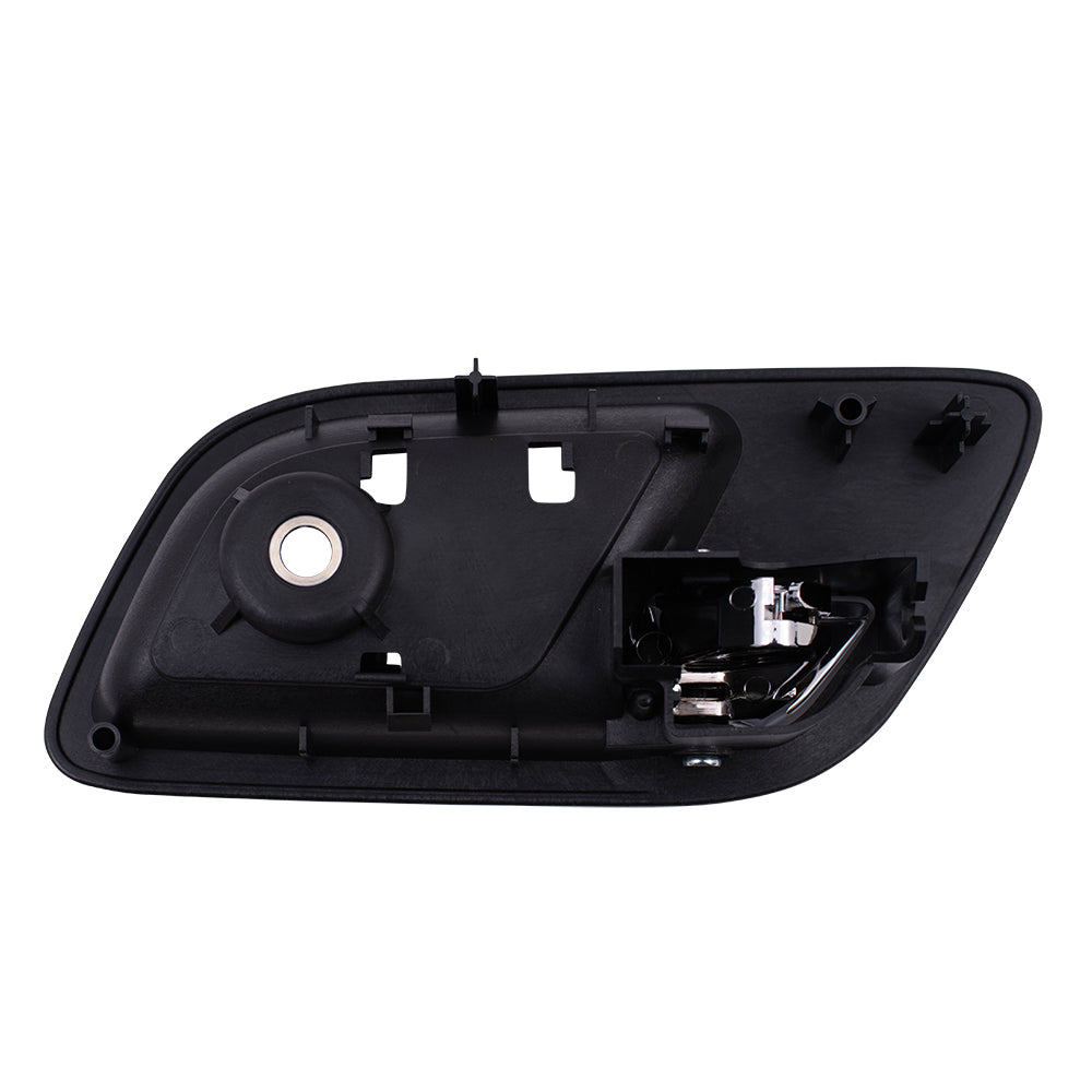 Brock Replacement Drivers Rear Inside Interior Door Handle Chrome Lever with Black Housing Compatible with Silverado Sierra Escalade Suburban Tahoe Yukon 15939073