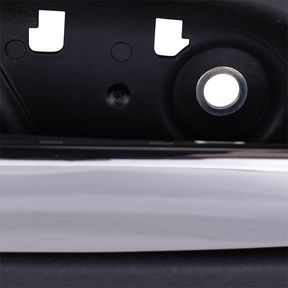 Brock Replacement Drivers Rear Inside Interior Door Handle Chrome Lever with Black Housing Compatible with Silverado Sierra Escalade Suburban Tahoe Yukon 15939073