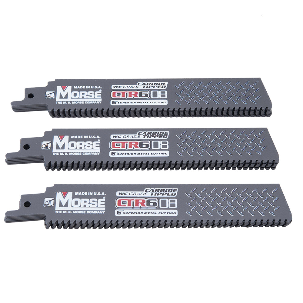 MK Morse CTR608MC15 CTR Carbide Tipped 6 Inch 8 TPI Reciprocating Saw Blade 15 Pack