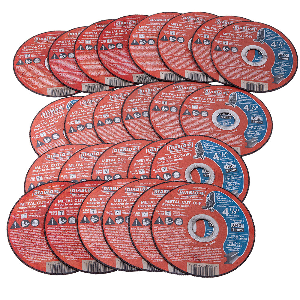 Diablo 4 1/2 Inch Metal Cut-Off Disc 25 Pac