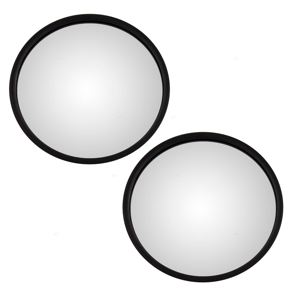 Brock Replacement Driver and Passenger Universal Convex Stainless Steel 7.5" Round Side Mirrors with L Brackets