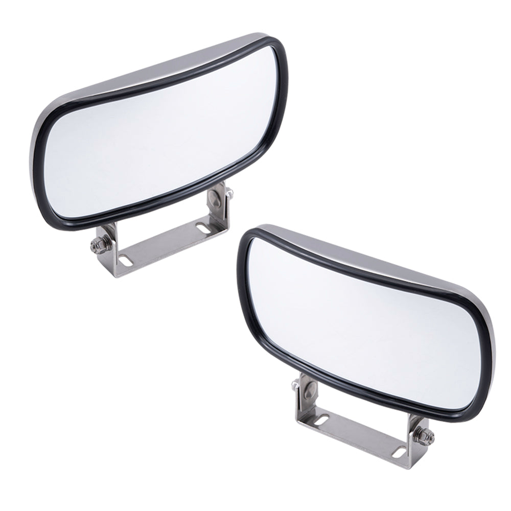 Brock Replacement Driver and Passenger Universal Over Door Stainless Steel 4 x 8.5 Convex Mirrors