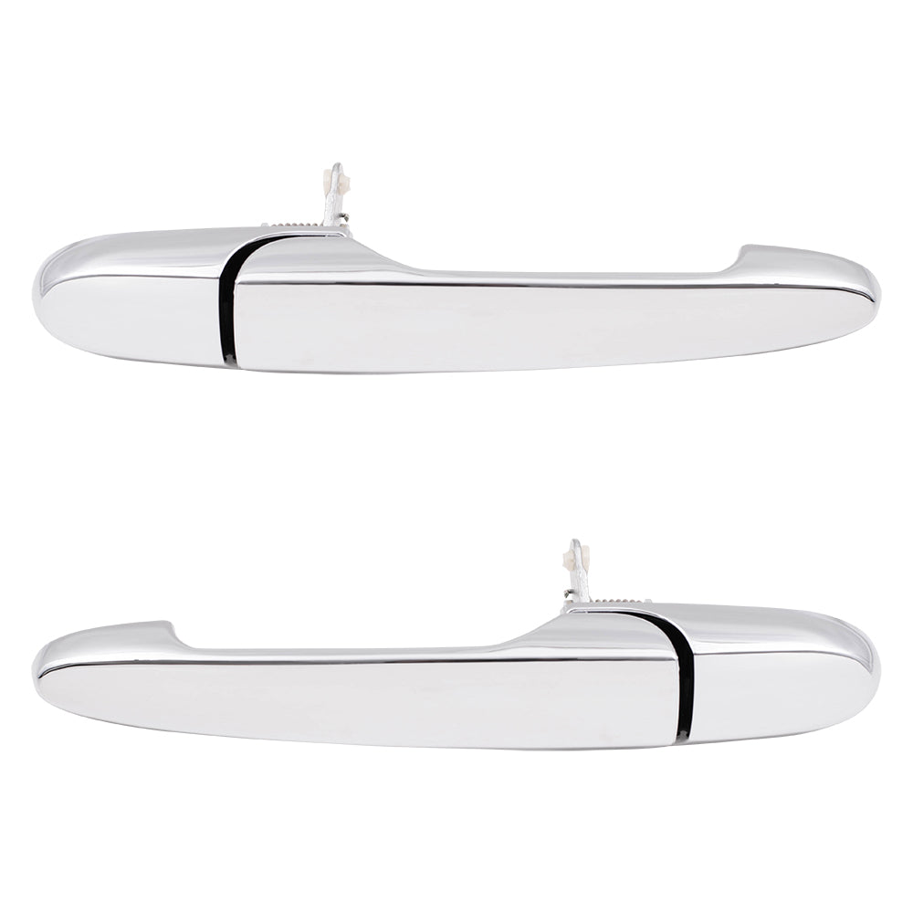 Brock Replacement Driver and Passenger Outside Outer Chrome Door Handles compatible with 15936041 15803522