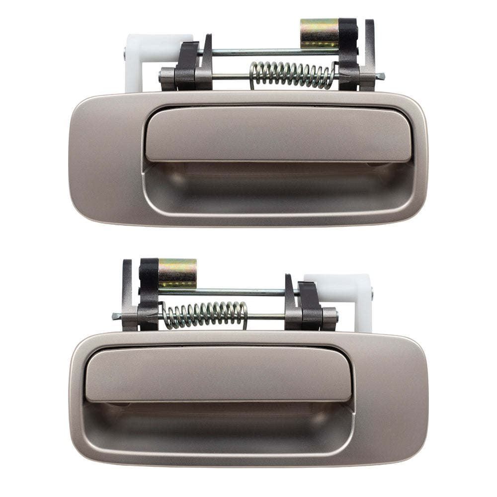 Brock Replacement Driver and Passenger Rear Outside Outer Beige Door Handles compatible with 97-01 Camry 69240AA010E0 69230AA010E0