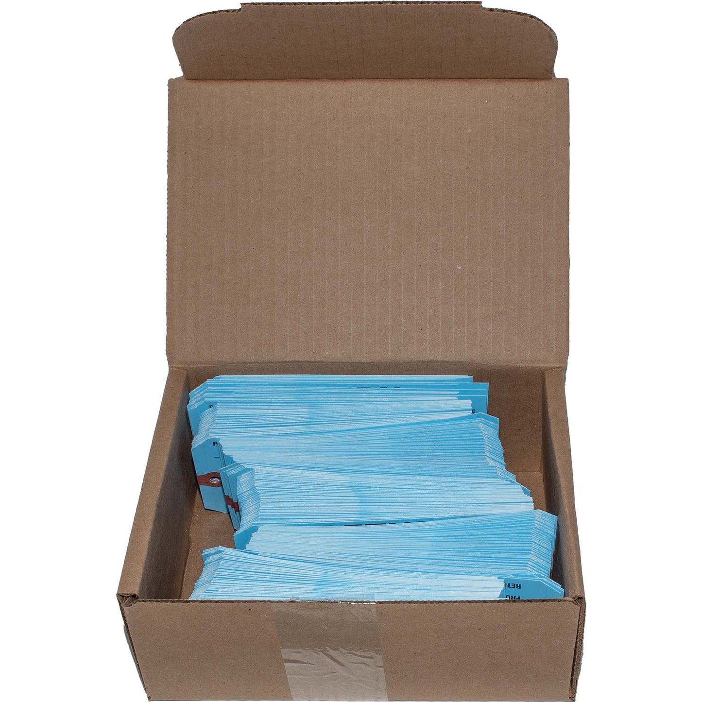 Brock ‘RETURN’ Parts Tag - 5 3/4 Inch x 2 7/8 Inch Powder Blue Heavy Card Stock With Reinforced Eyelet - 250 Tags Per Box ADS2732