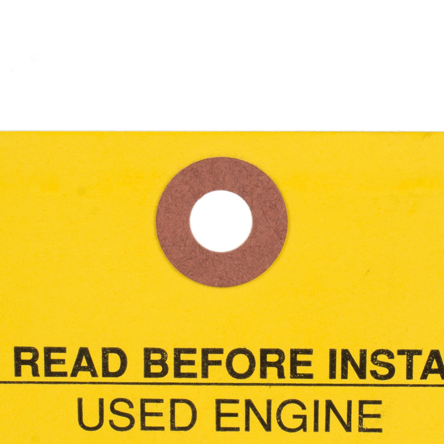 Brock ‘Used Engine Limited Warranty & Installation Procedures’ Parts Tag 7 1/4 Inch x 4 Inch Yellow Heavy Card Stock With Reinforced Eyelet - 500 Tags Per Box ADS2734