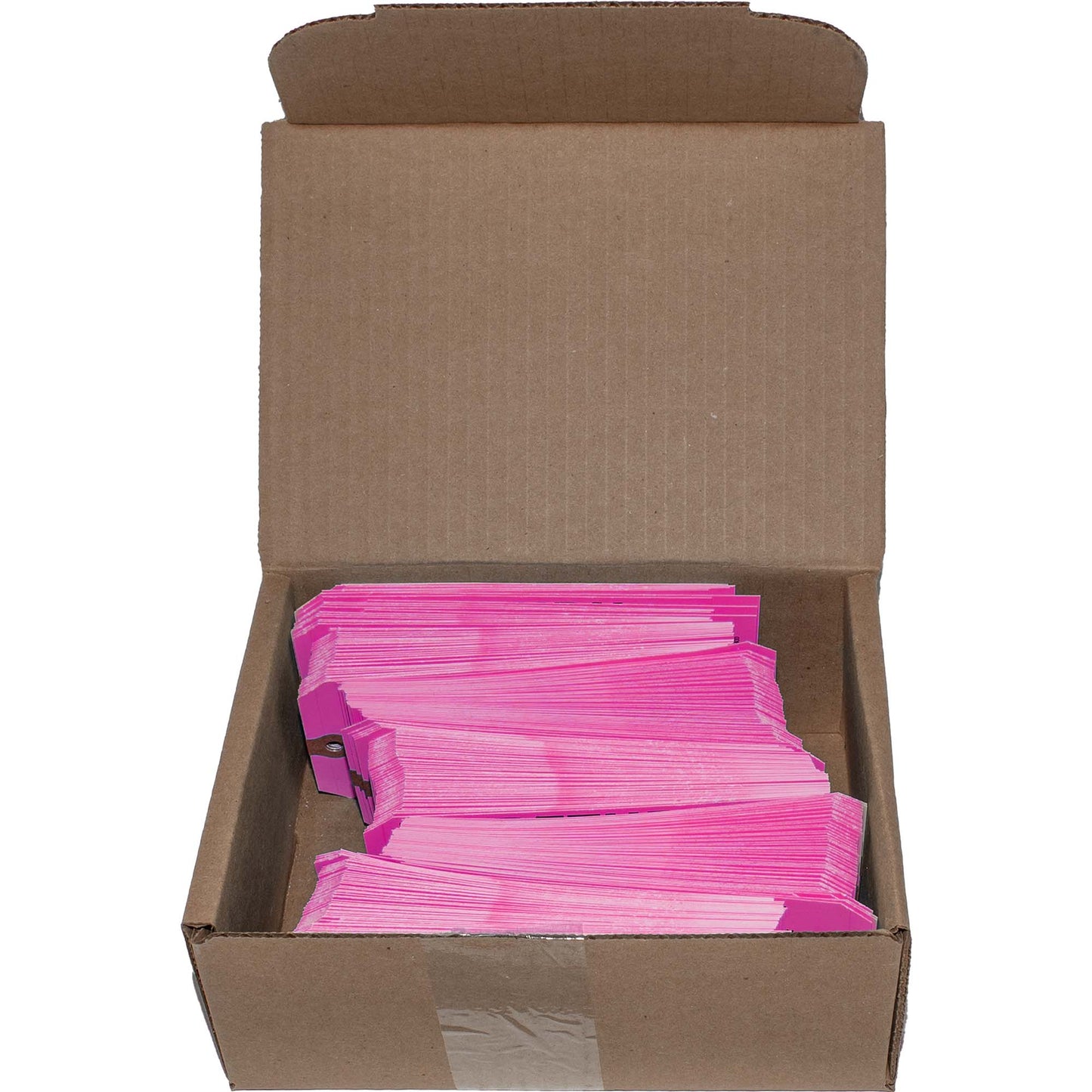 Brock 'Warning – All Oil & Lubricating Fluid Has Been Drained!’ Parts Tag 5 3/4 Inch x 2 7/8 Inch Pink Heavy Card Stock With Reinforced Eyelet – 250 Tags Per Box ADS2737